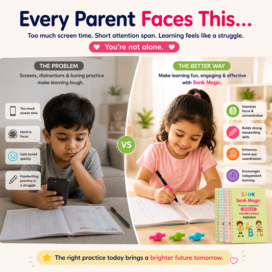 Buycool Magic Practice Copybook Kit – Reusable Handwriting Workbook Set for Kids (Ages 2+) | 4 Books + 10 Refills